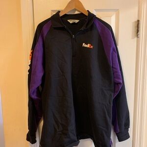 FedEx by Stan Herman Mens Large 1/4 Zip Long Sleeve Pullover Sweater